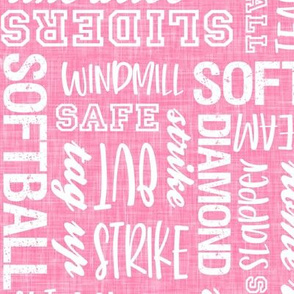 all things softball - softball typography - pink - LAD20