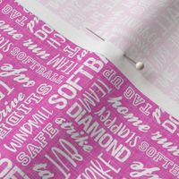 (small scale) all things softball - softball typography - hot pink - LAD20