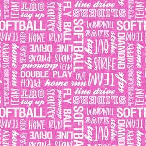 (small scale) all things softball - softball typography - hot pink - LAD20