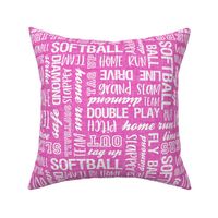 all things softball - softball typography - hot pink - LAD20