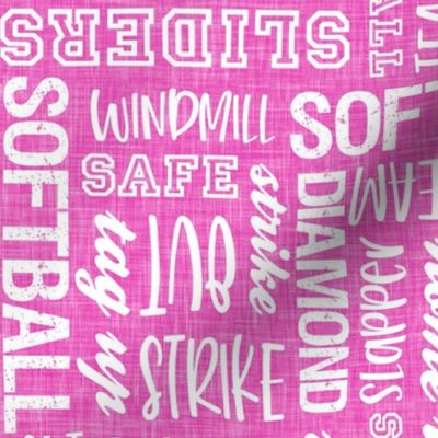 all things softball - softball typography - hot pink - LAD20