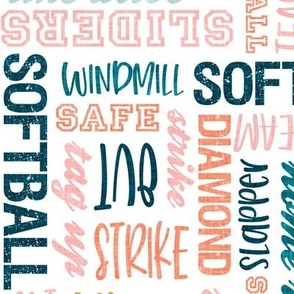 all things softball - softball typography - multi  - LAD20