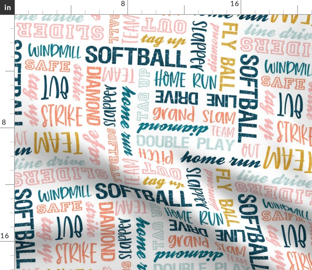 all things softball - softball typography - multi  - LAD20