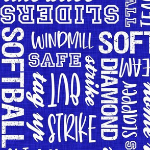 all things softball - softball typography - blue - LAD20