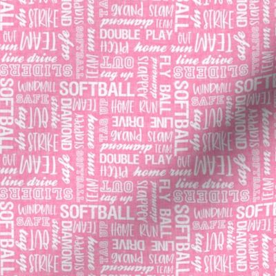 (small scale) all things softball - softball typography - pink - LAD20