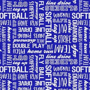 (small scale) all things softball - softball typography - blue - LAD20
