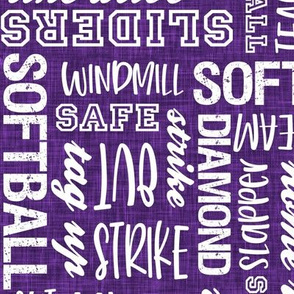all things softball - softball typography - purple - LAD20