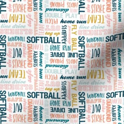(small scale) all things softball - softball typography - multi  - LAD20