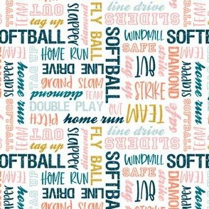 (small scale) all things softball - softball typography - multi  - LAD20