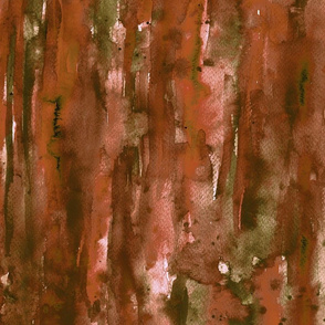 Washed Watercolor stripes rust and olive