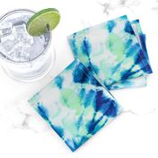 Ink Splat Indigo and Green Tie Dye