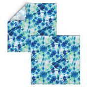 Ink Splat Indigo and Green Tie Dye