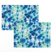 Ink Splat Indigo and Green Tie Dye