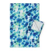 Ink Splat Indigo and Green Tie Dye