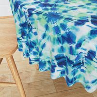 Ink Splat Indigo and Green Tie Dye