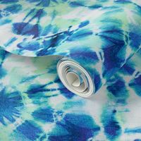 Ink Splat Indigo and Green Tie Dye