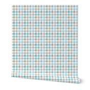 1/2" Mixed Color Buffalo Plaid (blue, teal, gray, khaki)