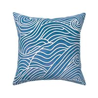 Tumbling ocean waves - medium blue