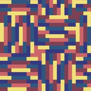 Color Blocking Blocks - Lines of solid colors connected in a Geometric Pattern 