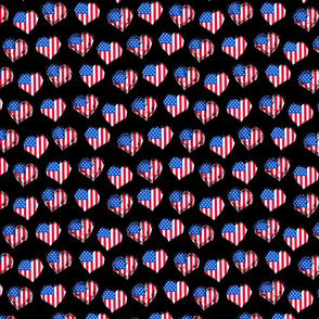 patriotic scribble heart on black