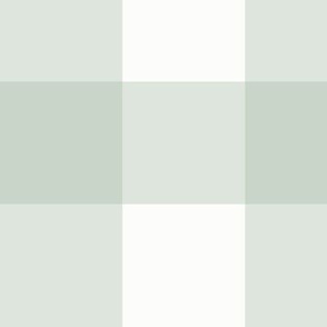 3" Gray Green Gingham: Pastel Green Gingham, Large Check