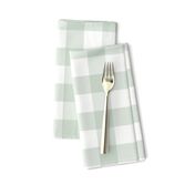 1.5" Dusty Green Gingham: Powdery Green Gingham Check, Medium Check, Green Buffalo Plaid