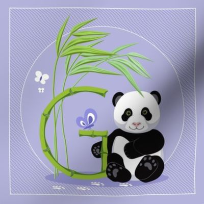 The letter G and Panda, purple background