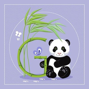 The letter G and Panda, purple background
