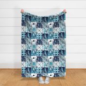 Ocean Cheater Quilt Wholecloth Blue