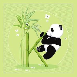The letter K and Panda, green background