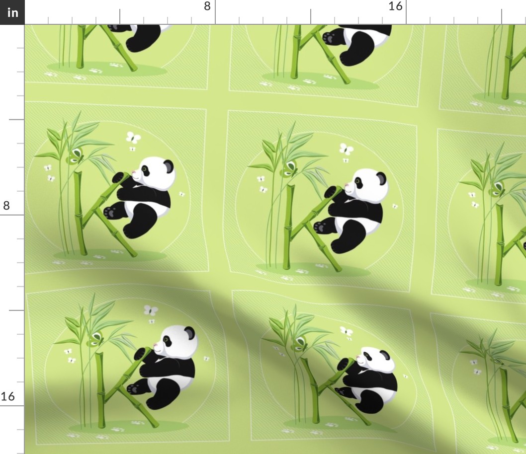 The letter K and Panda, green background