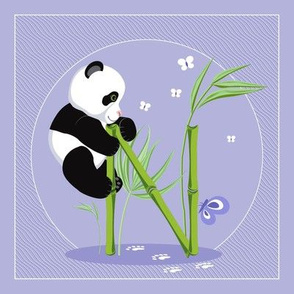 The letter N and Panda, purple background