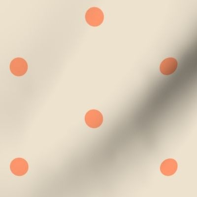 Wider Tangerine Dots on Cream