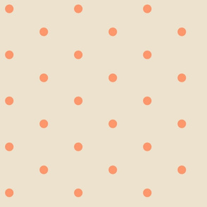 Wider Tangerine Dots on Cream