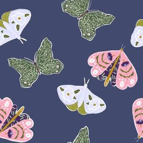 6" Butterflies in Deep Lilac Back