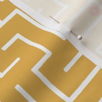 Find the way - infinite labyrinth in mustard yellow