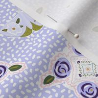6" Lilac Florals and Butterflies in Lilac Back