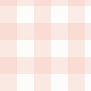 1.5" Shell Pink Gingham: Pastel Copper Pink Gingham, Medium Check, Buffalo Plaid