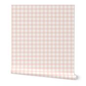 .75" Shell Pink Gingham: Pastel Copper Pink Gingham, Small Check