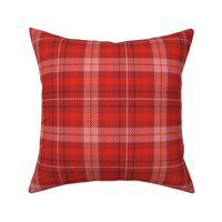 Thin Cross Line Plaid in Monochrome Red
