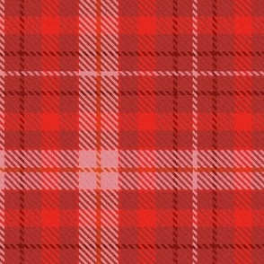 Thin Cross Line Plaid in Monochrome Red