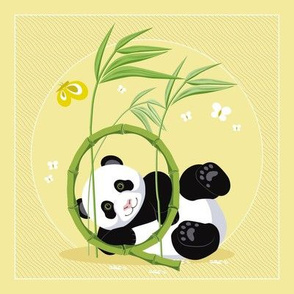 The letter Q and Panda, yellow background