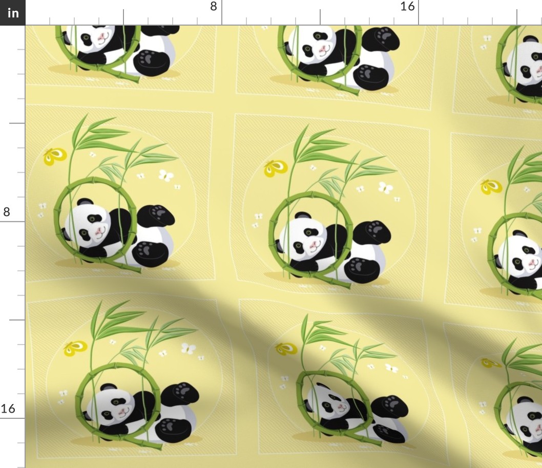 The letter Q and Panda, yellow background