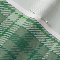 Thin Cross Line Plaid in Monochrome Green