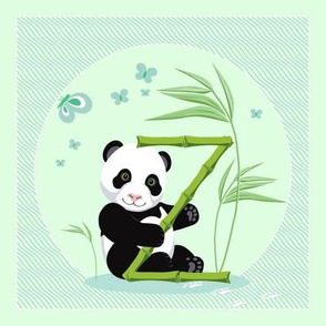 The letter Z and Panda, light green background