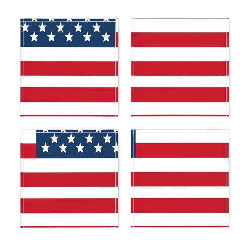 USA Flag fabric - FQ of linen cotton-canvas