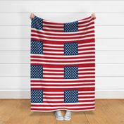 USA Flag fabric - FQ of linen cotton-canvas