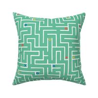 Find the way - infinite labyrinth in mint green