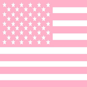 USA Flag fabric - FQ of linen cotton-canvas pastel pink