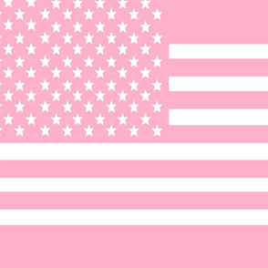 USA Flag tea towel for Spoonflower and Rooster tea towels - pastel pink